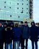 Lecture at the construction site of the educational and laboratory building "Kozybaev University Teaching and Research Center" North Kazakhstan.