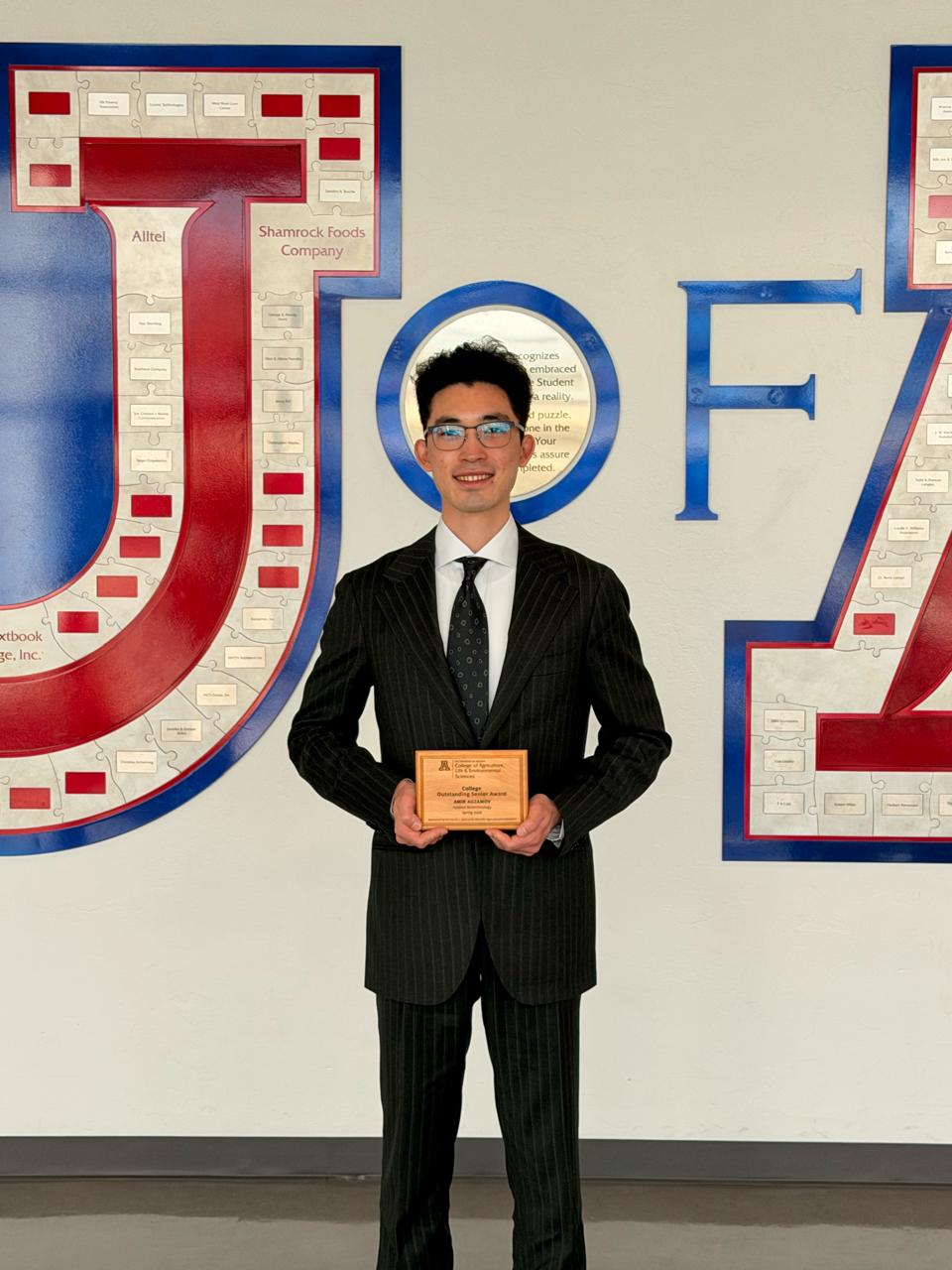 Amir Agzamov Receives Prestigious Award from the University of Arizona
